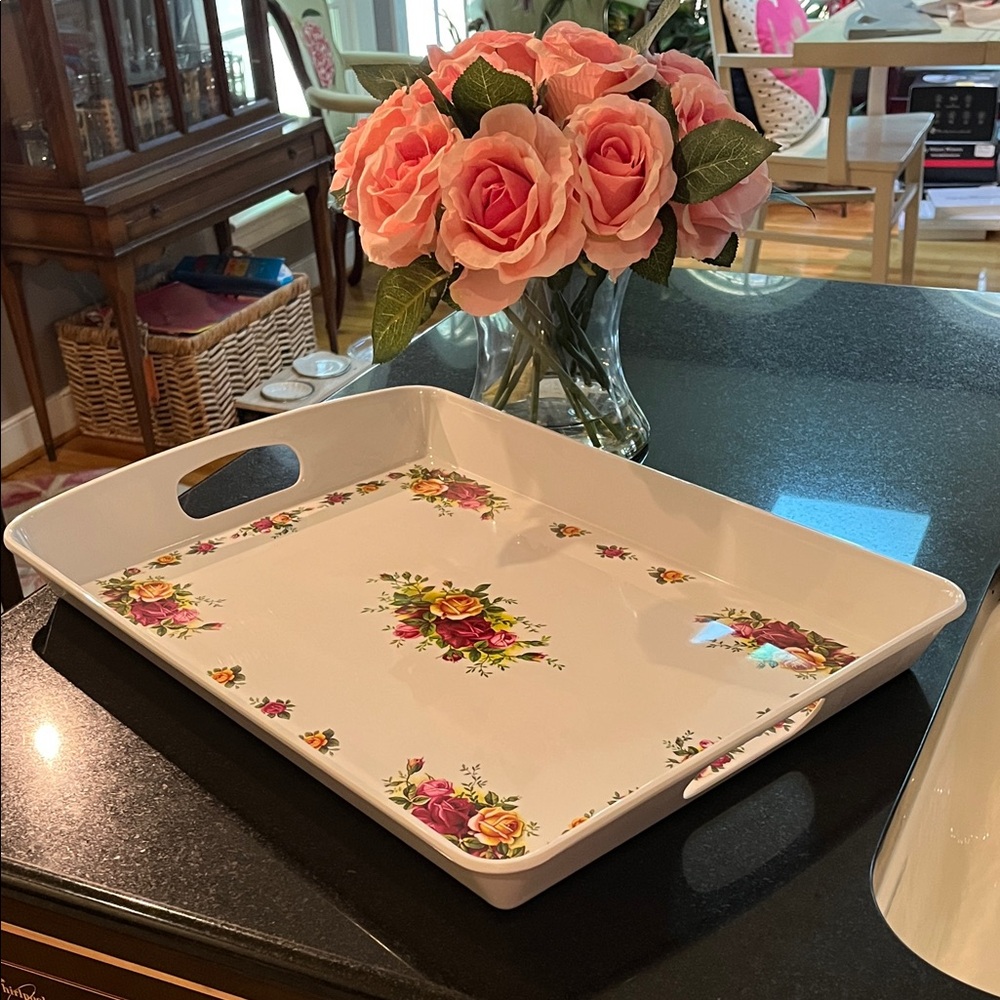 Handled Melamine Tray "Old Country Roses" by Royal Albert